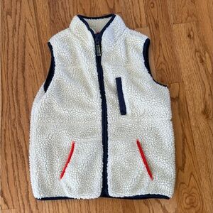 Sherpa Fleece Vest with Contrast Trim